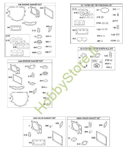 H - Set guarnizioni valvola/motore, set revisione carburatore B&S - 40 €¦ 407777-0117-E1 brand Stihl